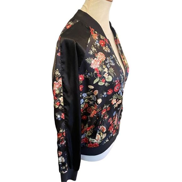 No Boundaries Multi-Color Floral Long Sleeve Full Zip Jacket Size L (11-13) Juni - Picture 9 of 10